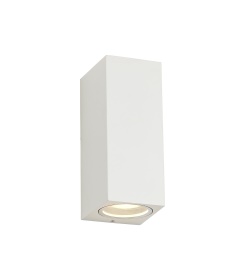 D0599  Tomar Wall Lamp 2 Light Rectangle Outdoor IP54 Sand White